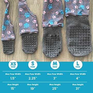 WALKEE PAWS Stay-on, Non-Slip Dog Socks to Prevent Licking Paws and Slipping on Hardwood Floors. See...