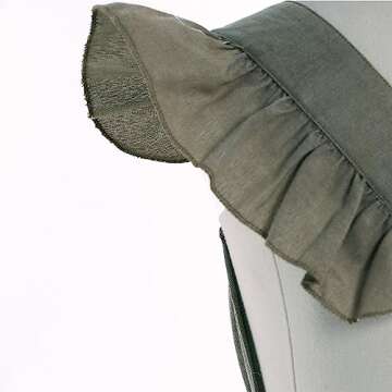 Vibsion Vintage Ruffle Apron for Women Colonial Pioneer Pinafore Apron Cross Back Garden Cooking Aprons with Pockets