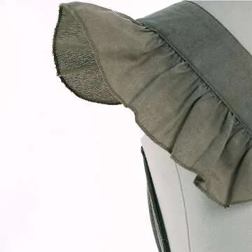 Vibsion Vintage Ruffle Apron for Women Colonial Pioneer Pinafore Apron Cross Back Garden Cooking Aprons with Pockets