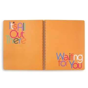 ban.do Rough Draft Large Spiral Notebook with Saying, 11" x 9" with Pockets and 160 College Ruled Pages, Possibilites are Endless