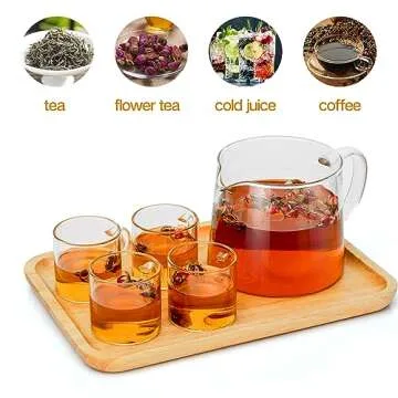 Glass Teapot 34oz/1000ml with Removable Stainless Steel Infuser Tea pot, Heatproof Borosilicate Glass Tea Make, Stovetop Safe Glass Tea Kettle for Loose and Blooming Leaf Tea