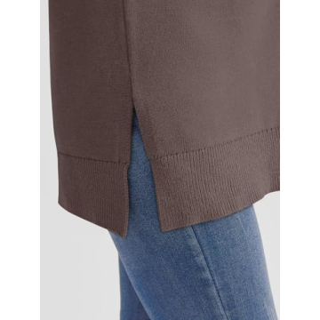 LILLUSORY Women V Neck Sweater Vest Trendy Oversized Sleeveless Long Cardigan Casual Button Knit Vest Dress Tops 2024 Fall Winter Fashion Office Work Outfits Cute Clothes Nutmeg XL