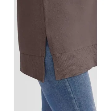 LILLUSORY Women V Neck Sweater Vest Trendy Oversized Sleeveless Long Cardigan Casual Button Knit Vest Dress Tops 2024 Fall Winter Fashion Office Work Outfits Cute Clothes Nutmeg XL