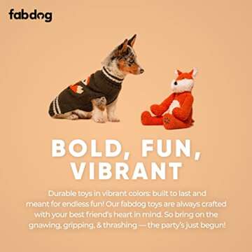 fabdog Floppies Plush Dog Toy - Cute & Durable Squeaky Dog Toys - Best Squeak Toy for Puppies and All Breeds | Ideal Pet Gift| Small Lion