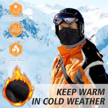 4 Pack Winter Neck Warmer, Neck Gaiter Ski for Men & Women, Soft Fleece Face Cover Mask Scarf for Co...