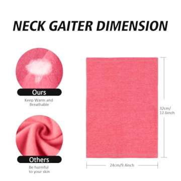 4 Pack Winter Neck Warmer, Neck Gaiter Ski for Men & Women, Soft Fleece Face Cover Mask Scarf for Cold Weather Snowboarding Skiing Cycling Outdoor Sports