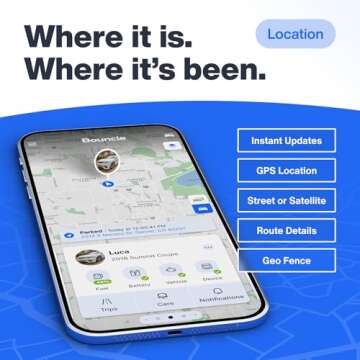 Bouncie - GPS Tracker for Vehicles, Vehicle Location, Route History, Speed Monitoring, Accident Notification, GeoFence, No Activation Fees, Cancel Anytime, Family and Fleets