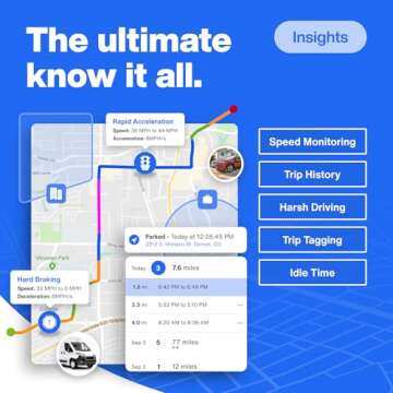 Bouncie - GPS Tracker for Vehicles, Vehicle Location, Route History, Speed Monitoring, Accident Notification, GeoFence, No Activation Fees, Cancel Anytime, Family and Fleets