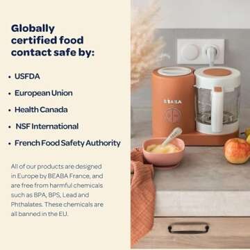 BEABA Babycook Neo Baby Food Maker | Non-Toxic Glass & Stainless Steel | Trusted by Celebrity Moms | Sustainable Baby Food Processor | Global Leader| 34 Servings in 20 Mins