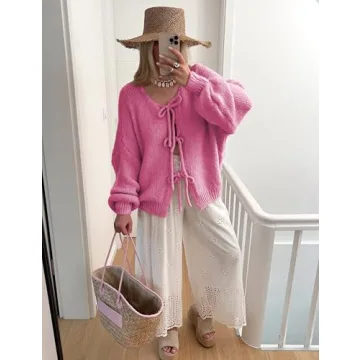 Stylish Oversized Bowtie Sweater Cardigan for Women