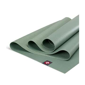 Manduka eKO Superlite Yoga Mat for Travel - Lightweight, Easy to Roll and Fold, Durable, Non Slip Grip, 1.5mm Thick, Leaf Green, 71" x 24"