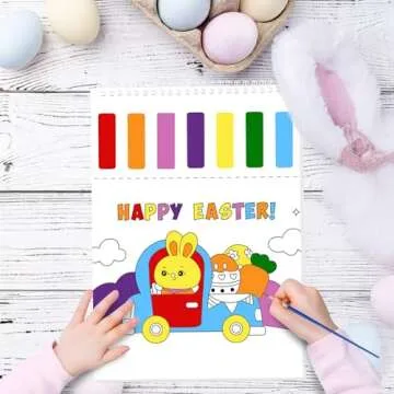 Paint with Water Coloring Books for Toddlers - Easter Basket Stuffers Gifts - Easter Watercolor Paint Set with 2 Brushes, Mess-Free Paint Activity Arts & Crafts Toy Supplies for Kids Ages 4 5 6 7 8