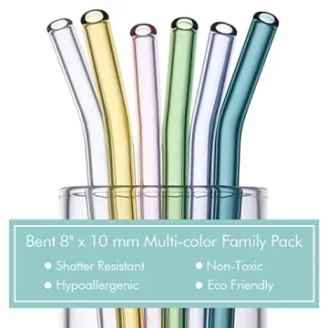 Durable Eco-Friendly Glass Drinking Straws Set of 12