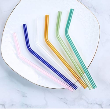 Durable Eco-Friendly Glass Drinking Straws Set of 12