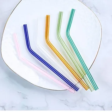 Durable Eco-Friendly Glass Drinking Straws Set of 12
