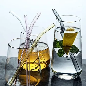Durable Eco-Friendly Glass Drinking Straws Set of 12