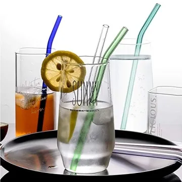 Durable Eco-Friendly Glass Drinking Straws Set of 12