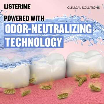 Listerine Clinical Solutions Breath Defense Zero Alcohol Mouthwash, Alcohol-Free Mouthwash with a Triple-Action Formula Fights Bad Breath for 24 Hours, Smooth Mint Oral Rinse, 500 mL
