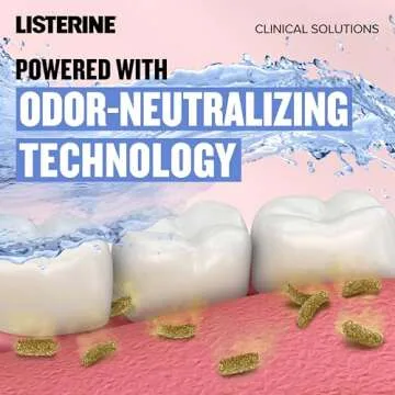 Listerine Clinical Solutions Breath Defense Zero Alcohol Mouthwash, Alcohol-Free Mouthwash with a Triple-Action Formula Fights Bad Breath for 24 Hours, Smooth Mint Oral Rinse, 500 mL