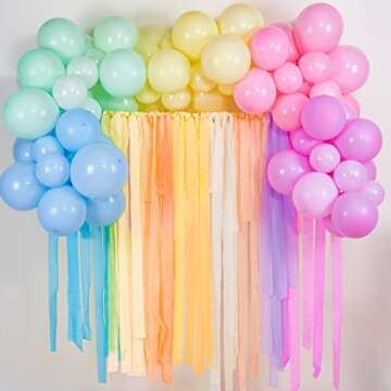 PartyWoo Crepe Paper Streamers 6 Rolls 492ft, Pack of Party Streamers in 6 Pastel Colors for Birthda...