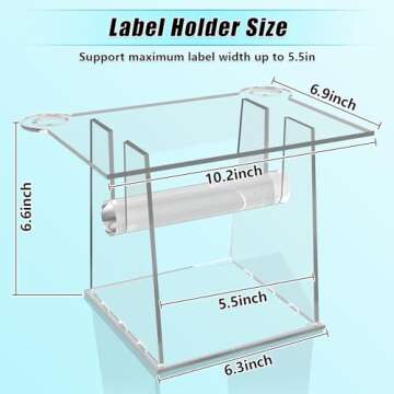 Label Holder for Rolls and Fanfold Labels, Thermal Printer Label Holder for Desktop Label Printer, Thermal Printer Stand Accessory Supplies for Home Office Small Business