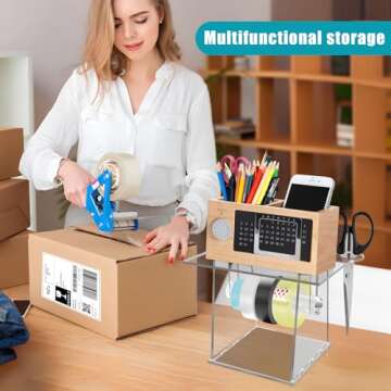 Label Holder for Rolls and Fanfold Labels, Thermal Printer Label Holder for Desktop Label Printer, Thermal Printer Stand Accessory Supplies for Home Office Small Business