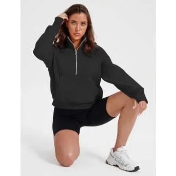 GKBK Women's Stylish Half Zip Fleece Sweatshirt - Fall Fashion