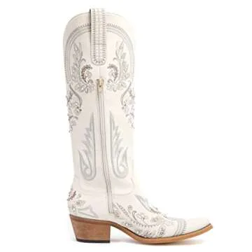Western Cowboy Boots for Women with Embroidery and Rhinestones