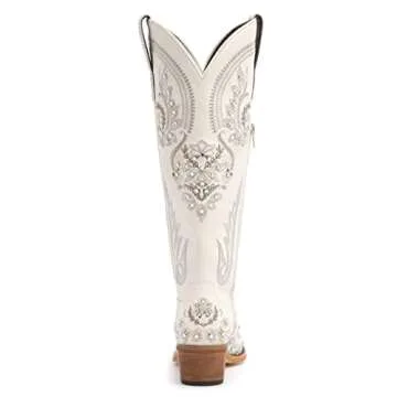 Western Cowboy Boots for Women with Embroidery and Rhinestones