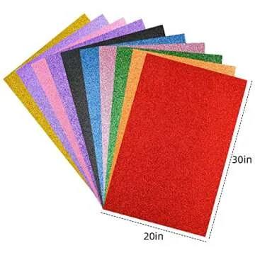 10 Pack Assorted Colors EVA Foam Sheets Glitter Foam Paper for Craft DIY Glitter Cardstock Paper Perfect for Kids Art Projects Classroom Arts Crafts Cosplay Party 2mm Thick (7.87 X 11.8 Inches)