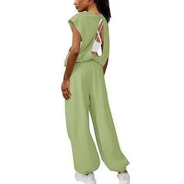 LAMISSCHE Womens Oversized Jumpsuit with Pockets