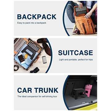 Dyforce Folding Step Stool 9", Kids Step Stool, Heavy Duty Step Stools for Adults, Compact Foot Stools, Light-Weight Toddler Step Stool for Kitchen, Bathroom, Holds Up to 300 lbs (Black)