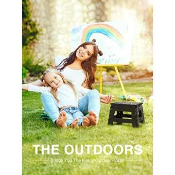 Dyforce Folding Step Stool 9", Kids Step Stool, Heavy Duty Step Stools for Adults, Compact Foot Stools, Light-Weight Toddler Step Stool for Kitchen, Bathroom, Holds Up to 300 lbs (Black)