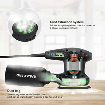 GALAX PRO 280W Electric Orbital Sander with Dust Collector