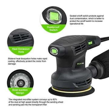 GALAX PRO 280W Electric Orbital Sander with Dust Collector