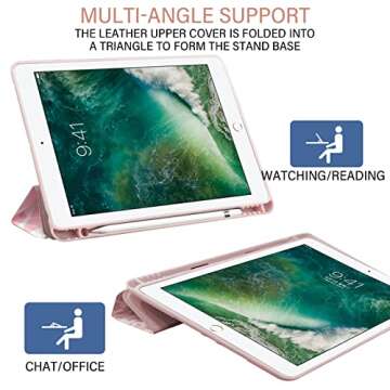 Deokke Pink Cow Pattern Case for iPad 10.2 in 9th/8th/7th Generation