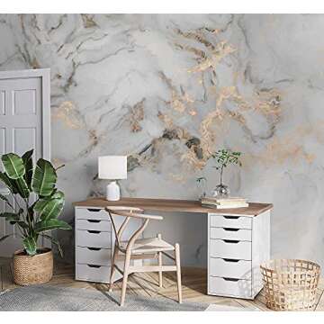 Elegant Murwall Art Gold Marble Wallpaper for Modern Spaces