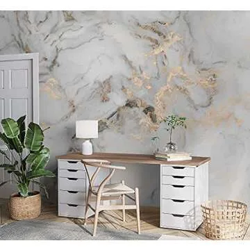 Elegant Murwall Art Gold Marble Wallpaper for Modern Spaces