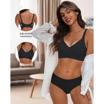 Plus Size Wireless Seamless Bra by HORISUN (Black)