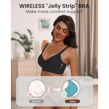 Plus Size Wireless Seamless Bra by HORISUN (Black)