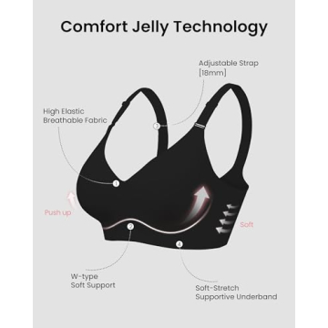 Plus Size Wireless Seamless Bra by HORISUN (Black)