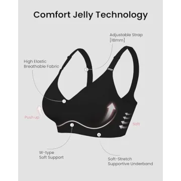 Plus Size Wireless Seamless Bra by HORISUN (Black)