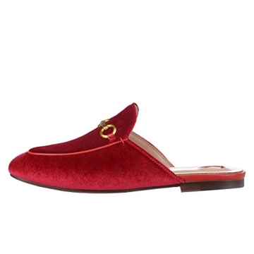 Arqa Mules for Women Comfort Backless Loafers in Red