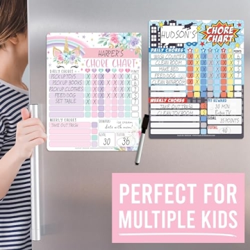Unicorn Magnetic Chore Chart for Kids - Fun Responsibility Tool