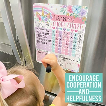 Unicorn Magnetic Chore Chart for Kids - Fun Responsibility Tool
