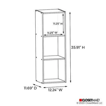 ClosetMaid 3 tier 1024 Cubeicals Organizer, 3-Cube, White