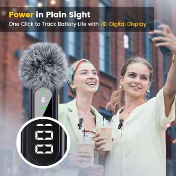 YEJATA Wireless Lavalier Microphone - 2-Pack with Noise Cancellation for Smartphones