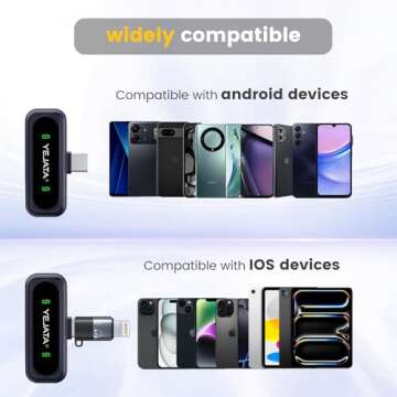 YEJATA Wireless Lavalier Microphone with Digital Battery Display