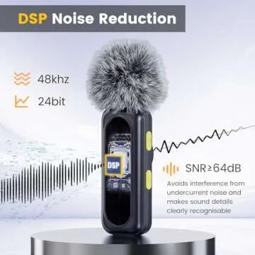 YEJATA Wireless Lavalier Microphone with Digital Battery Display