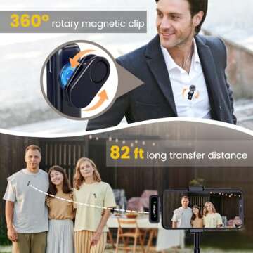 YEJATA Wireless Lavalier Microphone with Digital Battery Display